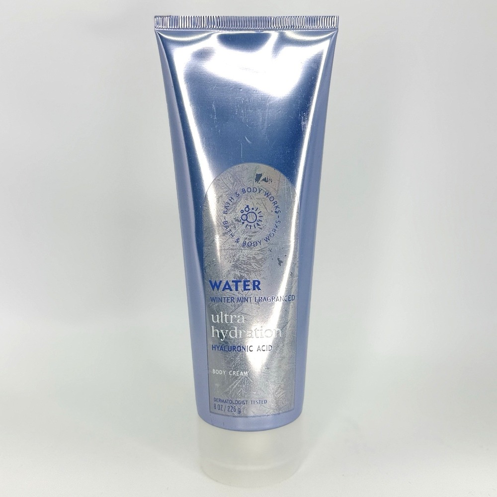 Bath & Body Works Water Ultra Hydration Body Cream Winter Mint 8‎ oz New